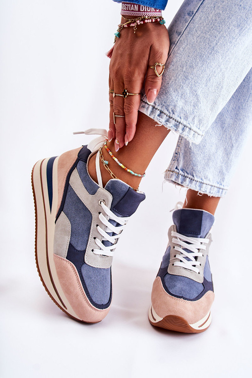 Dámské semišové sportovní boty Modrošedá Elisse