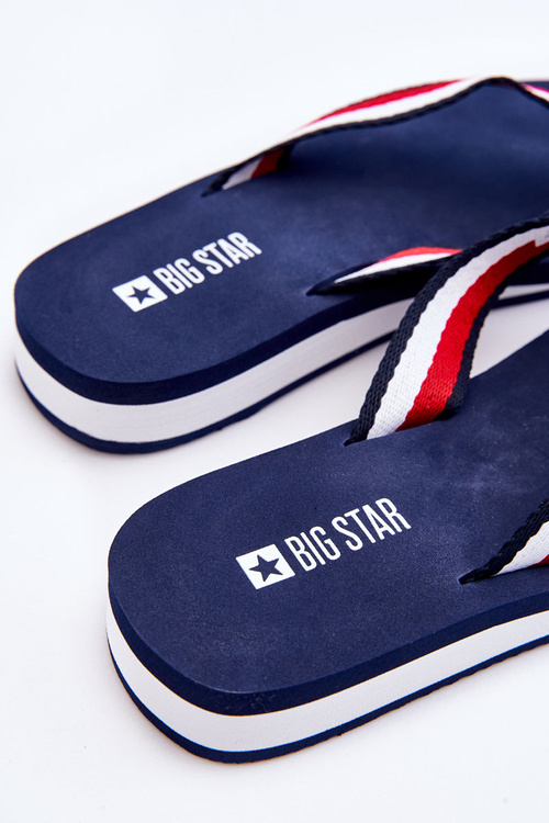 Dámské žabky na platformě Big Star LL274779 námořnická modrá
