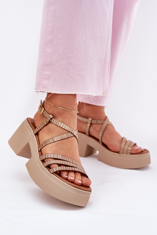 Dámské kožené sandály Maciejka 06990-25 zlaté