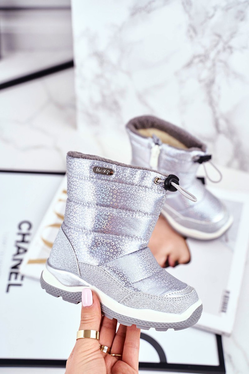 Dámské Sněhule Teplě Přírodní vlna Stříbrné Felini