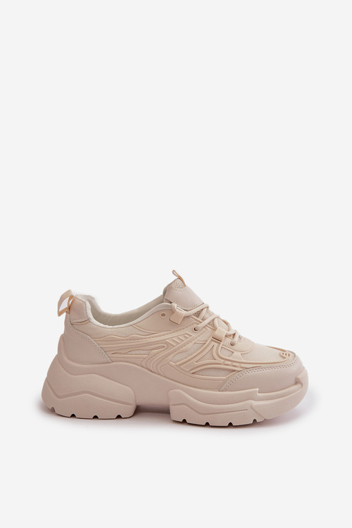 Dámské Sportovní Boty Sneakersy Na Masivní Podešvi Světle Béžové Lerista