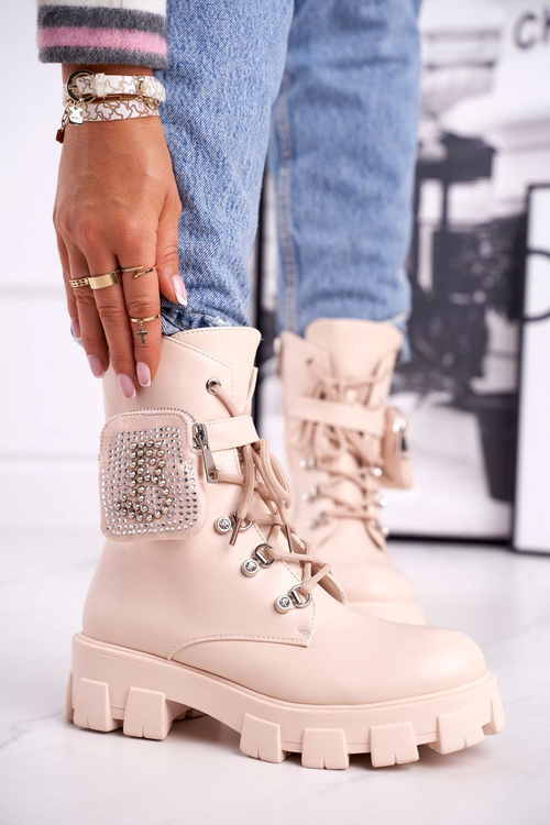 Dámské Kotníkové Boty Béžové Seul