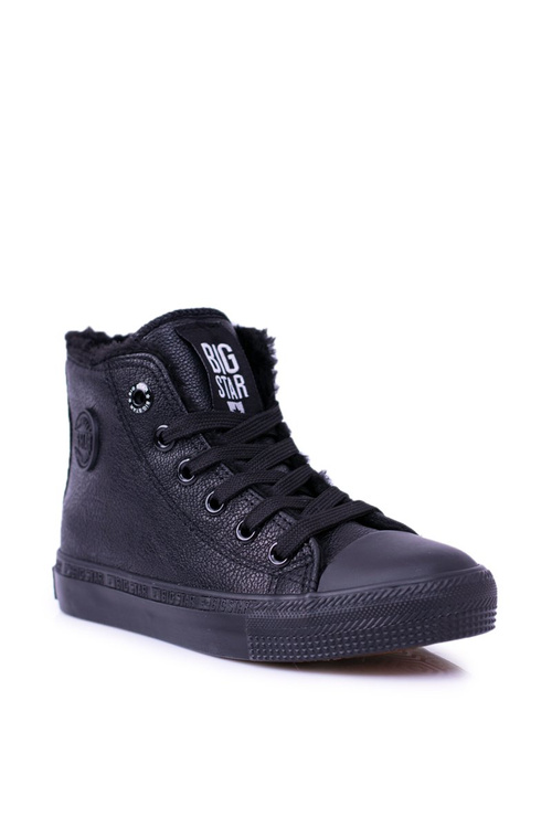 Big Star Dětské vysoké černé tenisky BB374141