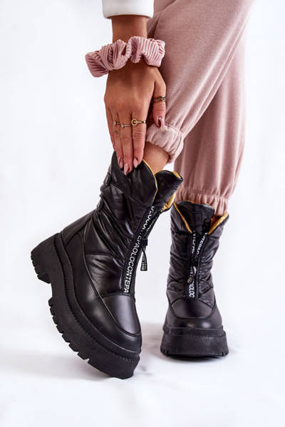 Vysoké dámské sněhule se zipem černé Moira