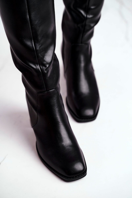 Dámske topánky na stĺpiku teplé čierne veronique