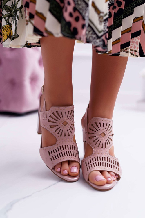 Dámské Sandály Na Podpatku Sergio Leone SK852 Semišové Růžové Diven