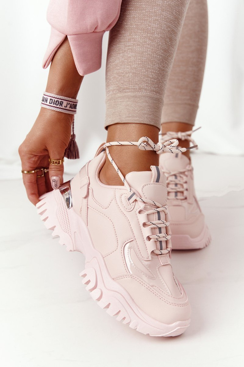 Dámske tenisky na masívnom ružovom ovplyvňovači