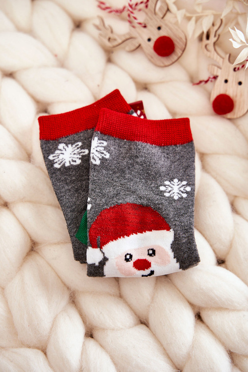 Dětské ponožky "Merry Christmas" Nicholas Šedozelená