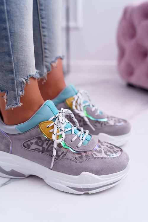 Dámská Sportovní Obuv Tlustou Podrážkou Šedé Cabana