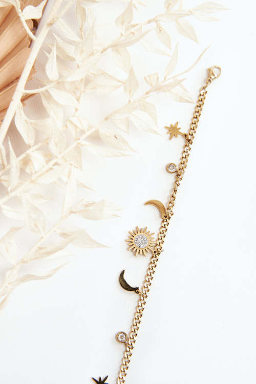 Módní náramek S Měsícem A Sluncem zlata