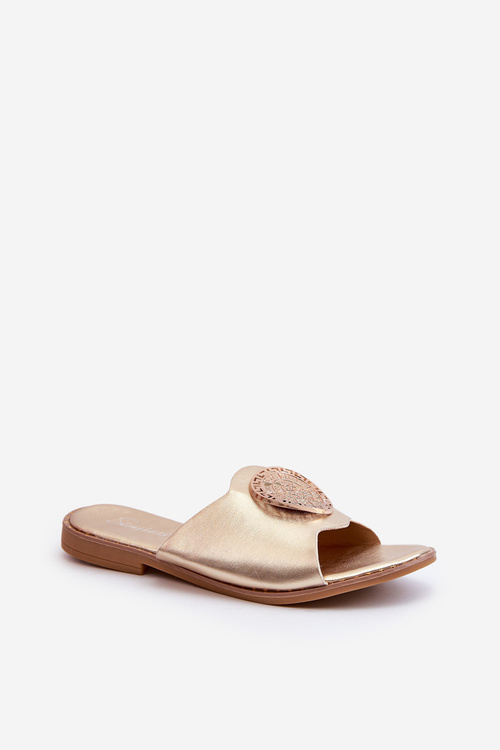 Dámske ploché sandále s ozdobou Zlaté Rivashea