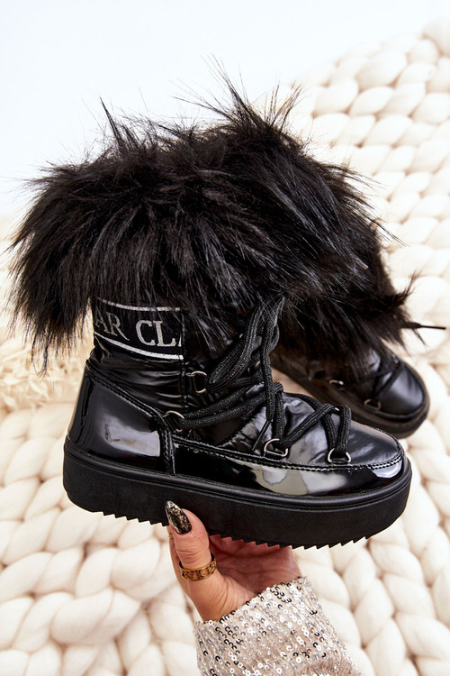 teplé šněrovací boty do sněhu Cerné Colioris