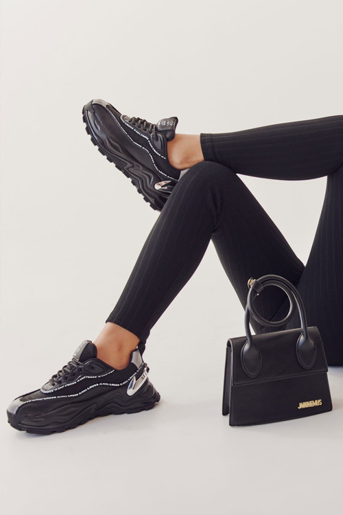 Dámske športové topánky krížové džínsy II2R4018C Čierne