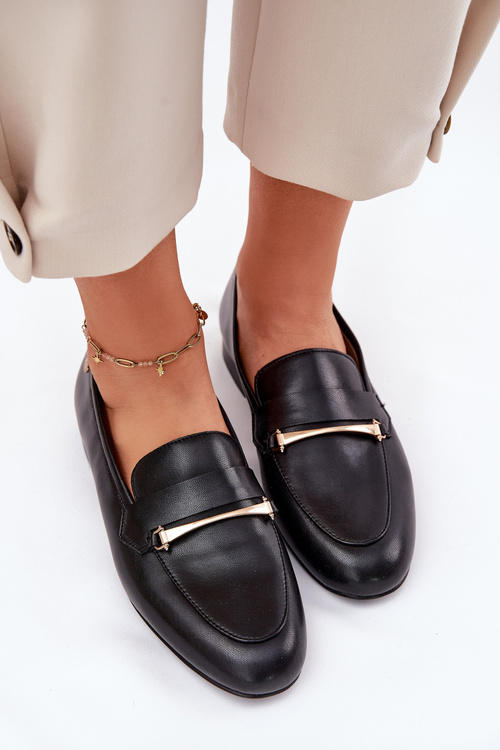 Kožené Polobotky Mokasíny Dámske Maciejka K6809-01 Čierne