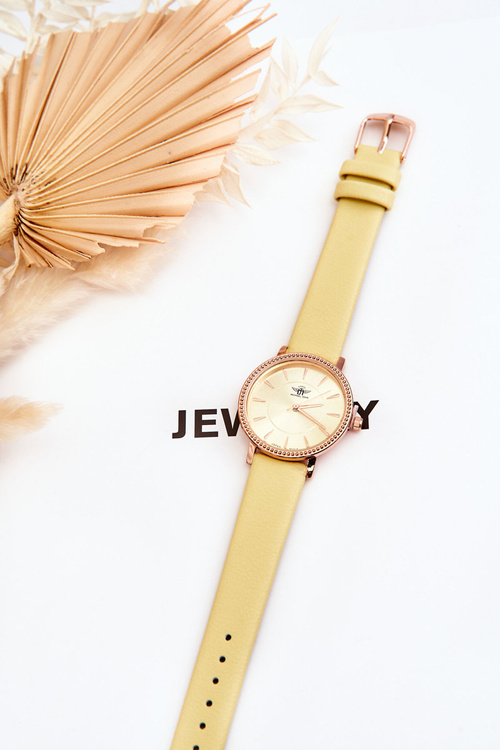 Dámské hodinky Michael John Classic s páskem žluté