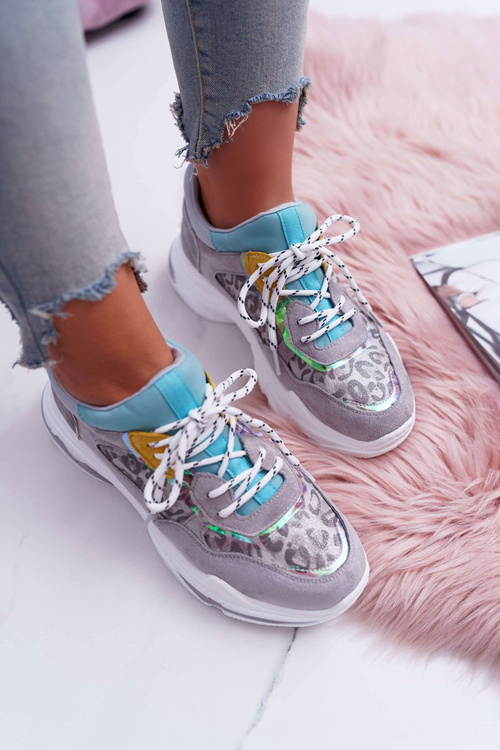 Dámska športová topánka vysoká kabína šedá podrážka