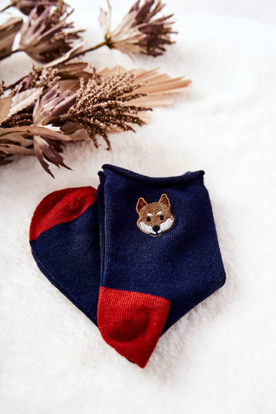 Detské námornícke modré ponožky líšky