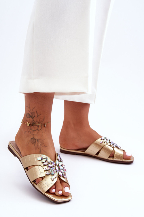 Klapky s ozdobnými kameny S.Barski 617-22 Zlaté