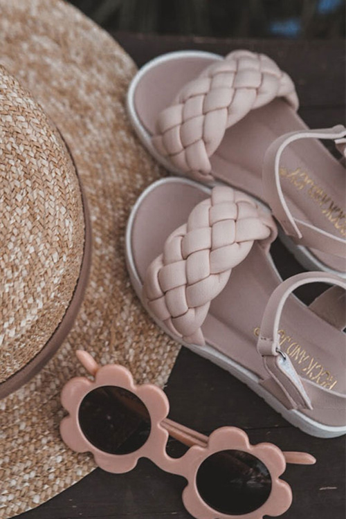 Dětské Pletené Sandály Růžové Adella