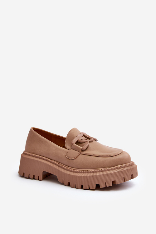 Masivní Dámské Mokasíny S Řetězem Beige Dataia
