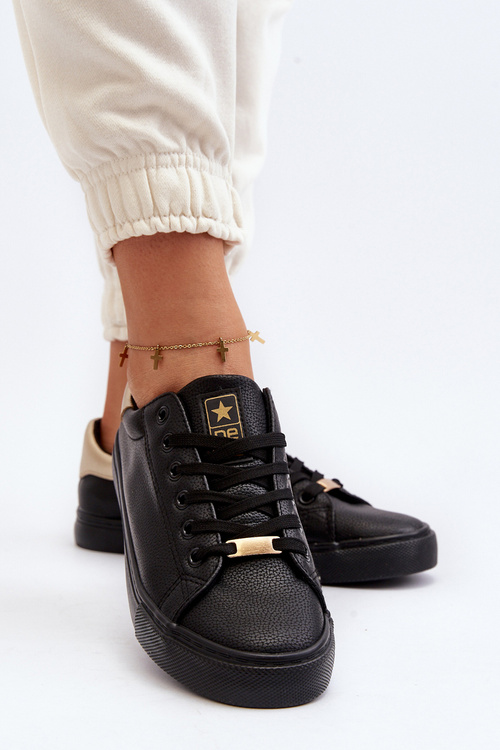 Dámské tenisky z ekologické kůže černé Tiraelle