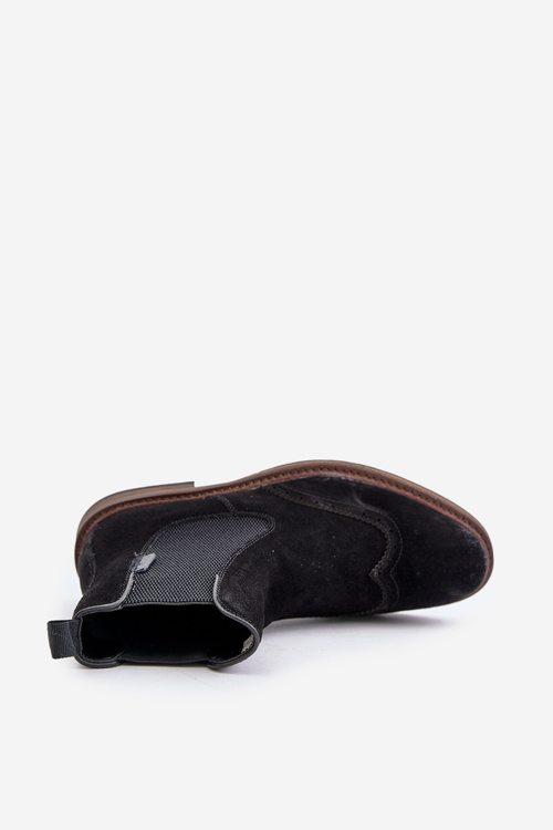 Semišové Pánske Chelsea Topánky Big Star OO174192 Čierne