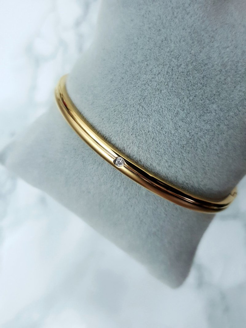 Dámsky oceľový náramok so zirkónom Zlatý kimi