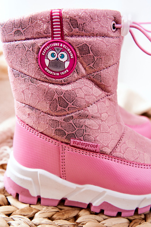 Dětské zateplené sněhule se zipem Růžové Layoth