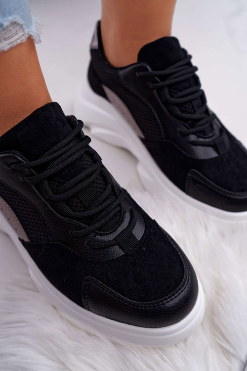 Dámska športová topánka hrubá čierna kardamonová podrážka