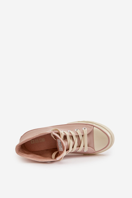 Dámske Zateplené Tenisky Z Eko Kože Ružové Big Star OO274933