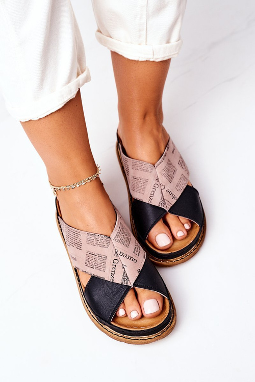 Kožené Profilované Nazouváky Maciejka 04986-01 Černé-Hnědé