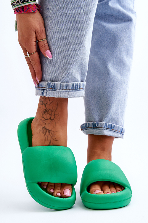 Ľahká pena dámske papuče na platforme Green Milton