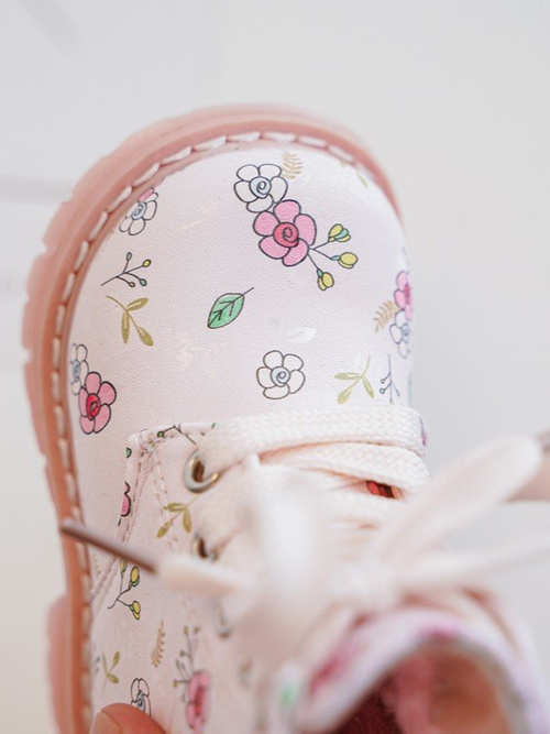 Dětské zateplené boty na zip Růžové Dolida