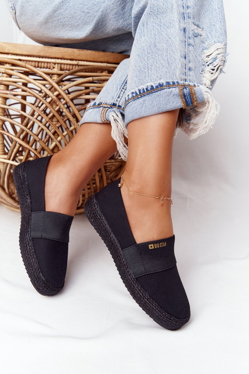 Espadrilles na pletenej podrážke veľkej hviezdy HH274482 čierna