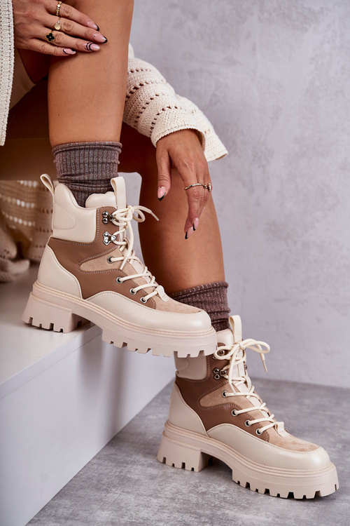 Teplé boty Trappers Béžovo-hnědé Settimo