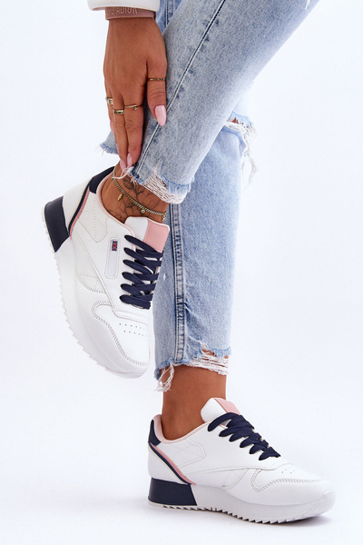 Merida White a Navy Blue-Navy Blue-Navy Blue Sports Shoe Shoes na platforme