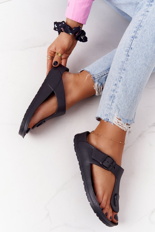 Dámské Gumové Nazouváky žabky Černé Alma