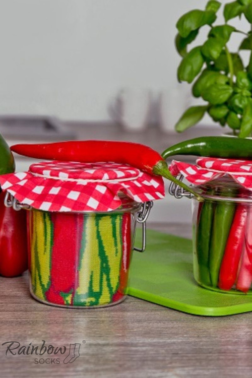 Dúhové ponožky ponožky Zelenina v nádobe chilli hrachu s mrkvou 2 pármi