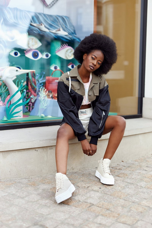 Dámske vysoké tenisky na platforme Beige Manhattan