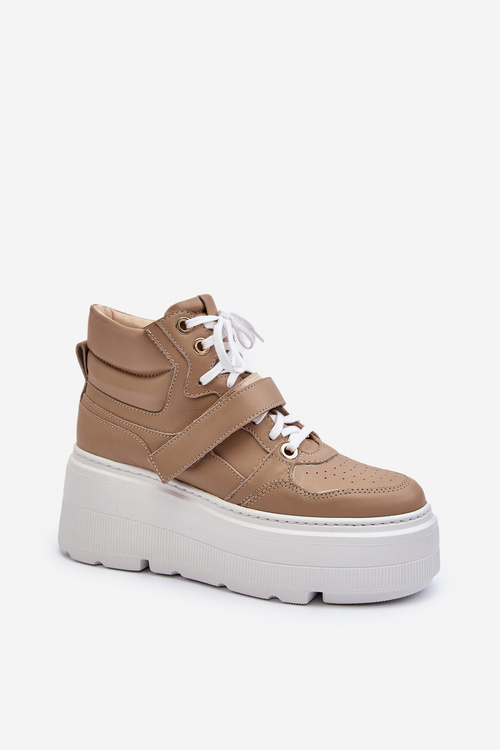 Zazoo 3450 Dámske Kožené Tenisky Beige