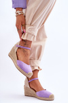 Semišové sandále espadrilles pre Cammer Purple kliny