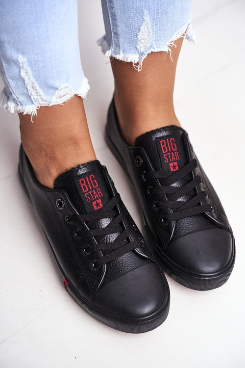 Dámské Kožené Tenisky Big Star GG274007 Černé