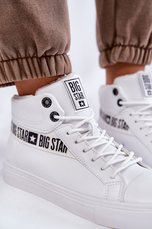 Dámske vysokohorské kožené kožené tenisky Big Star EE274356 biela