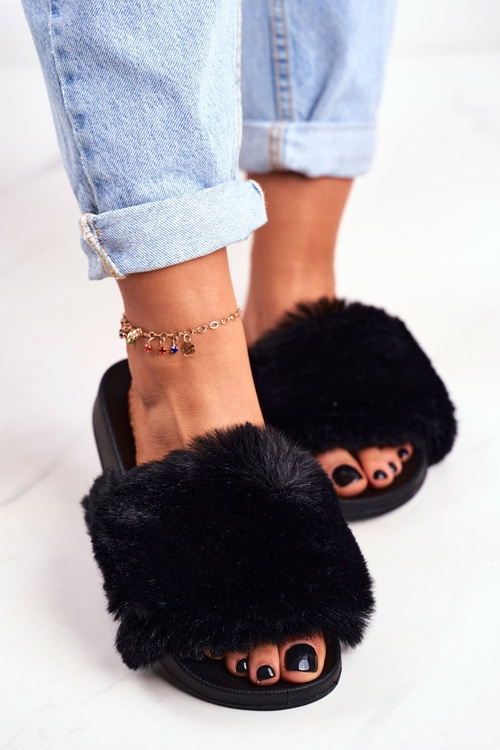 Gumové Nazouváky S Kožešinou Černe Sensitive