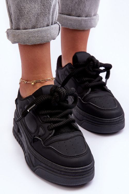 Dámske tenisky na platforme Black Finos