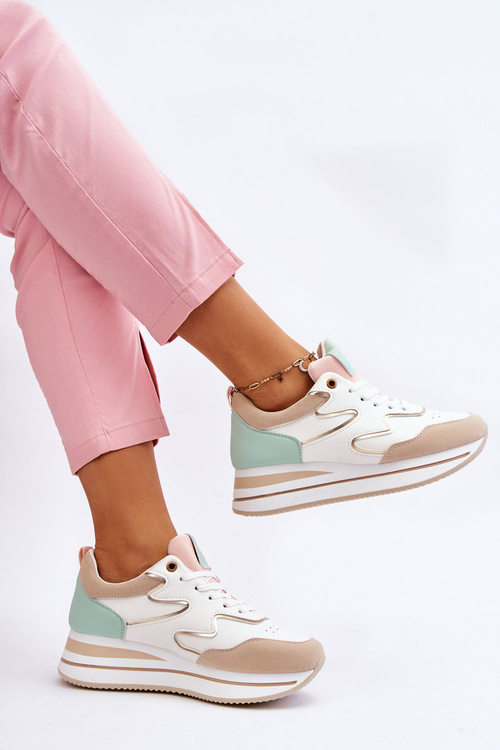 Módní sportovní obuv bílé a béžové Roen