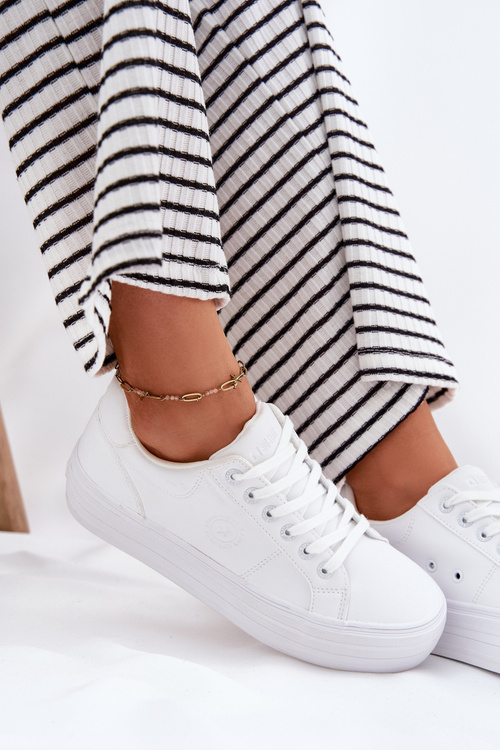 Eko kožené tenisky dámské na platformě Big Star RR274298 bílé