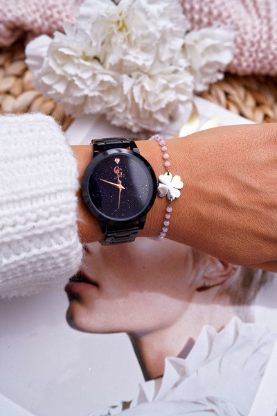 Dámsky náramok na reťazovom striebornom ružovom koráli Chaser