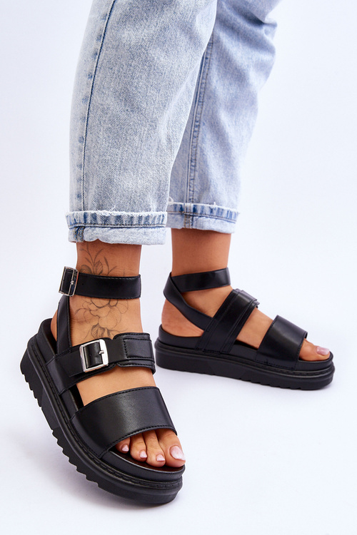 Dámske sandále s čiernym Heverovým pásom