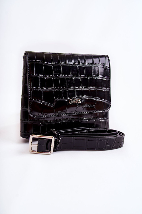 Kožená taška Small Messenger Bag GOE ZNJ034 Černá